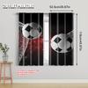 Flat Printing Curtains Soccer Balls Goal Net Image Polyester Without Electricity Versatile Use Holiday Family Set Of 2 Made