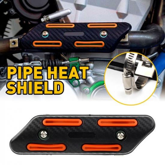 Pipe Protector Heat Shield Universal Fit SUZUSI HONDA Carbon Fiber Style EOA