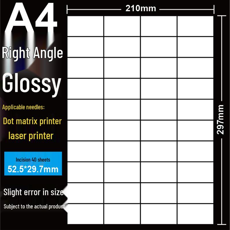 A4 Matte Self-Adhesive Printing Paper - 100 Sheets