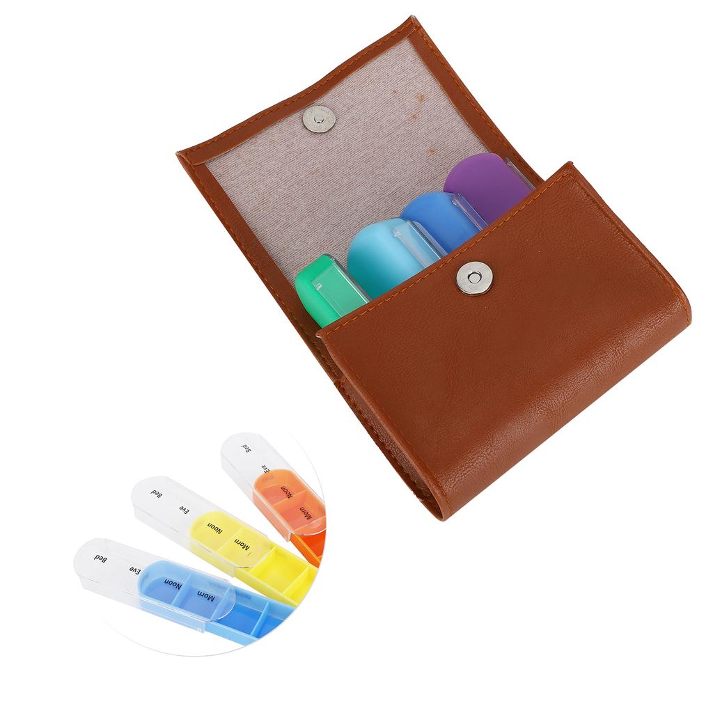 Portable 28 Grid Medicine Storage Box Weekly Colored Tablets Container Organizer for Home Travel