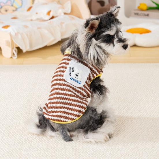 Hundeshirts Sommer Bedruckte Welpenkleidung Weicher Atmungsaktiver Pullover T-Shirt mit D-Ring für Kleine Mittlere Hunde Katzen