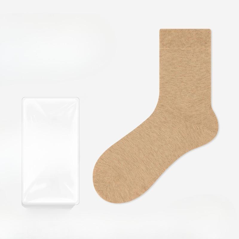 

Мужские осенние деловые повседневные носки-трубы из чистого хлопка, однотонные, антибактериальные, дезодорирующие, бесшовные 1 pair жёлтый