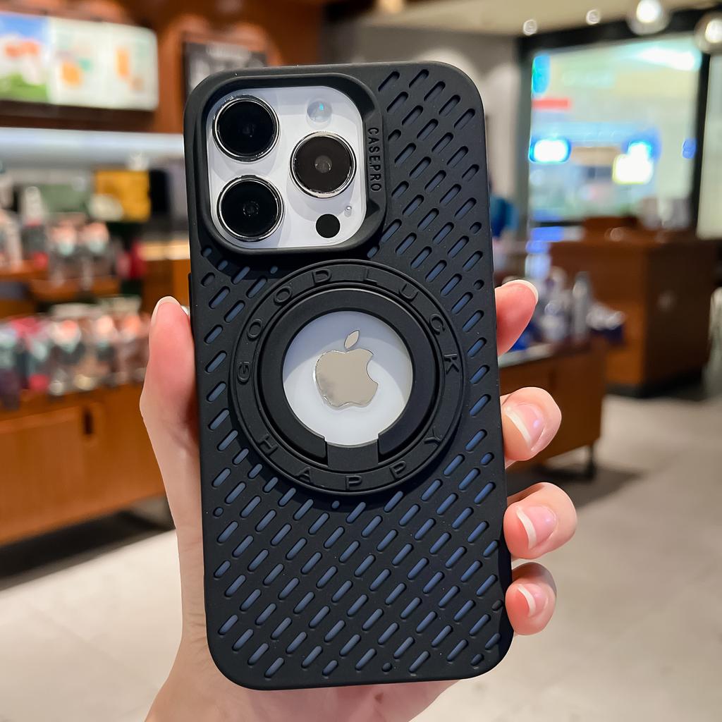 The Mesh Heat Dissipation Phone Case Is Suitable for IPhone16pro, Invisible Stand Protective Case 13max Shell and Apple 15 Software