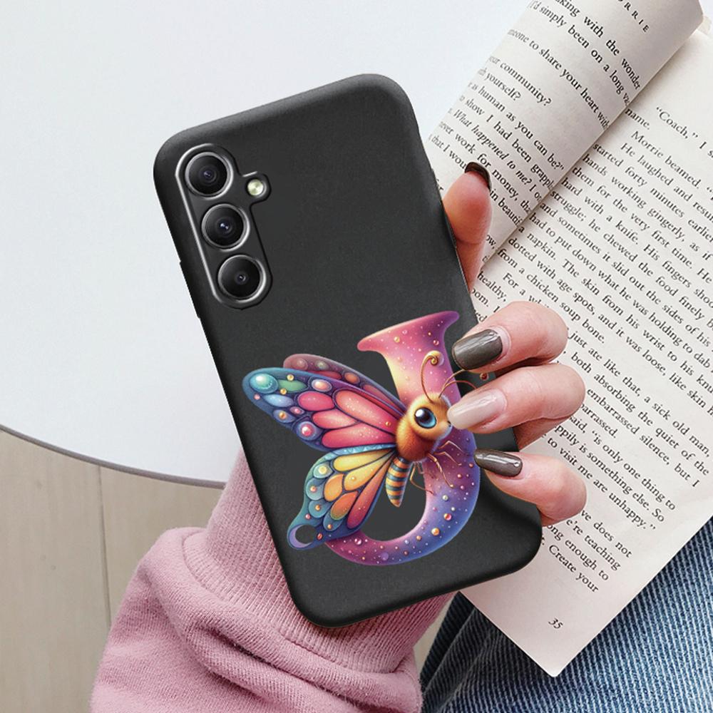 Phone Case For Samsung Galaxy A15 A25 A35 A55 A13 Colorful Letter Love Flower Butterfly Women INS Shell Fundas Bumper Soft Cover