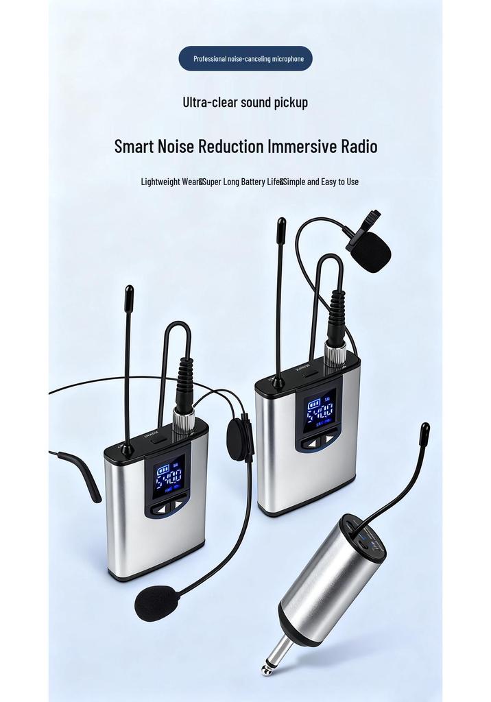 Mini Wireless Lavalier Microphone with Professional Noise Reduction and Dual Connection.