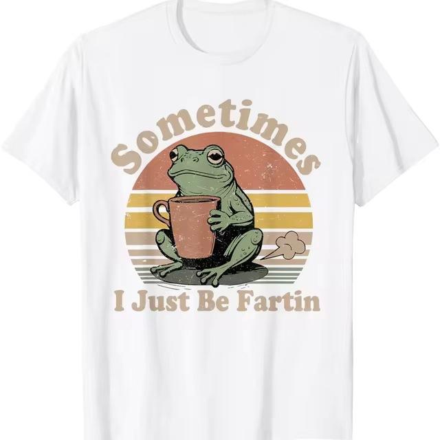 Cross-border European and American trends and leisure, funny gifts are sometimes cross-border t-shirts, frog short, men's short-sleeved t-shirts