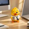 Yellow Duck Resin Ornament Emotional Support Figurine, Ornament, Handmade Animal Figure Cute Statue for Home Office Desk Decor Artistic Decoration