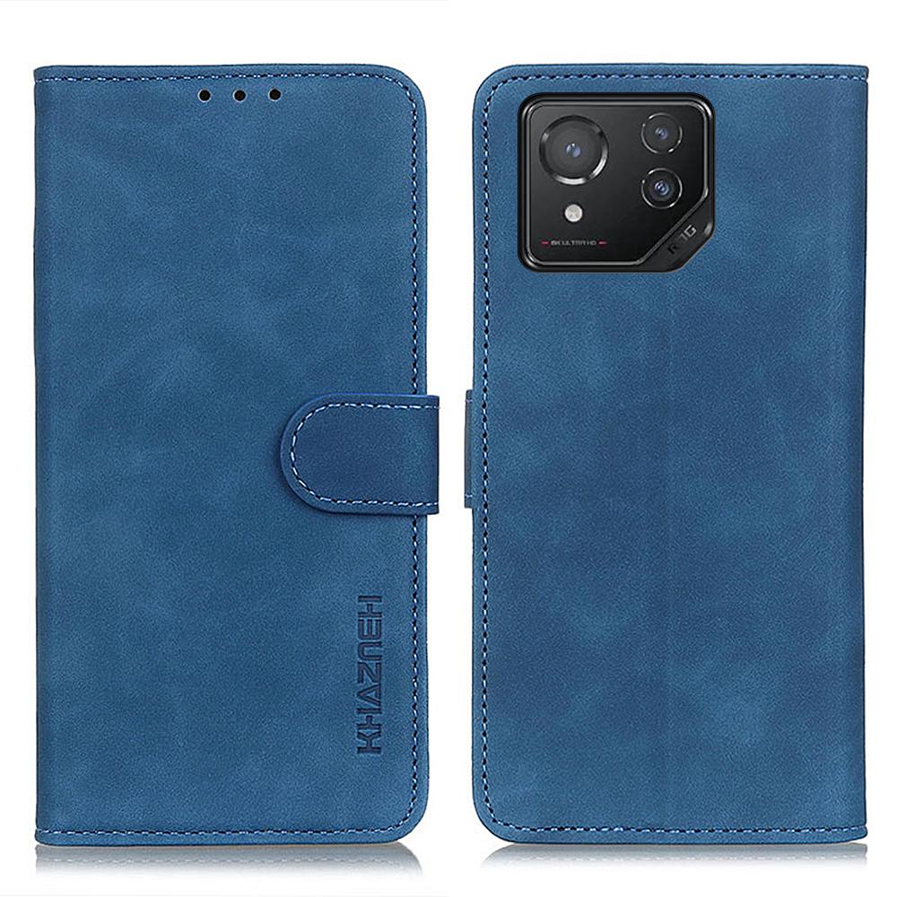 

KHAZNEH For Asus ROG Phone 8 5G/Phone 8 Pro 5G Case Magnetic Retro Leather Wallet Phone Protector Blue