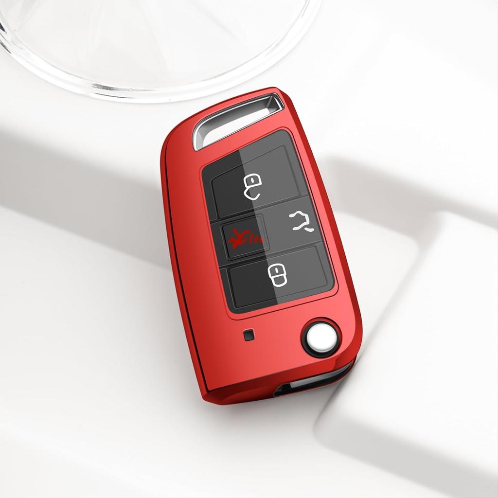 Car Key Fob Cover Compatible with Volkswagen VW GTI MK7.5 MK7 Flip Key Case Holder Protector Accessories    2018 2017 2016 2015