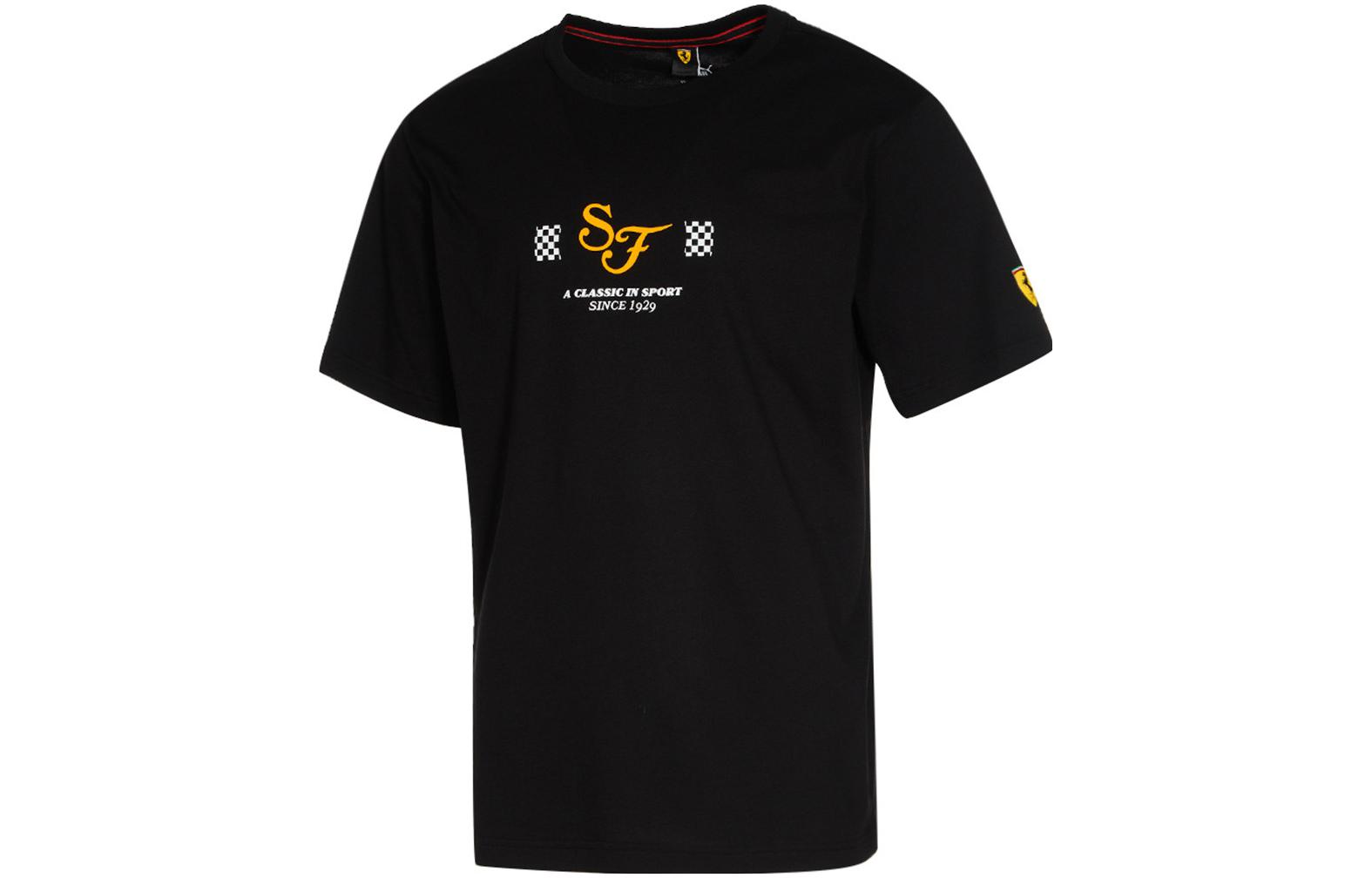PUMA Ferrari T Shirts Men s Black Crew Neck Moderate Straight Fit 531647-01 XS