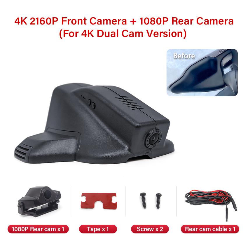 HD 4K 2160P New ! Plug and Play Car DVR Video Recorder Dash Cam Camera For JEEP Compass 200T 2017 2018~2025 Hidden Dash Camera