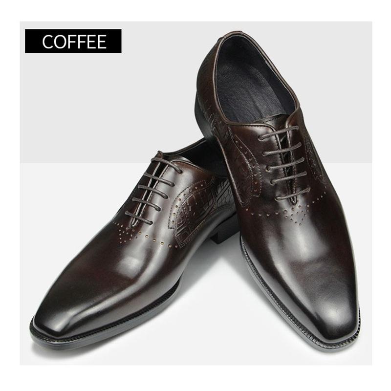 Fashion Comfortable Business Leather Shoes For Men Handcrafted Formal Oxfords Authenic Black Brown Lace-up Dress Office Trendy Footwear