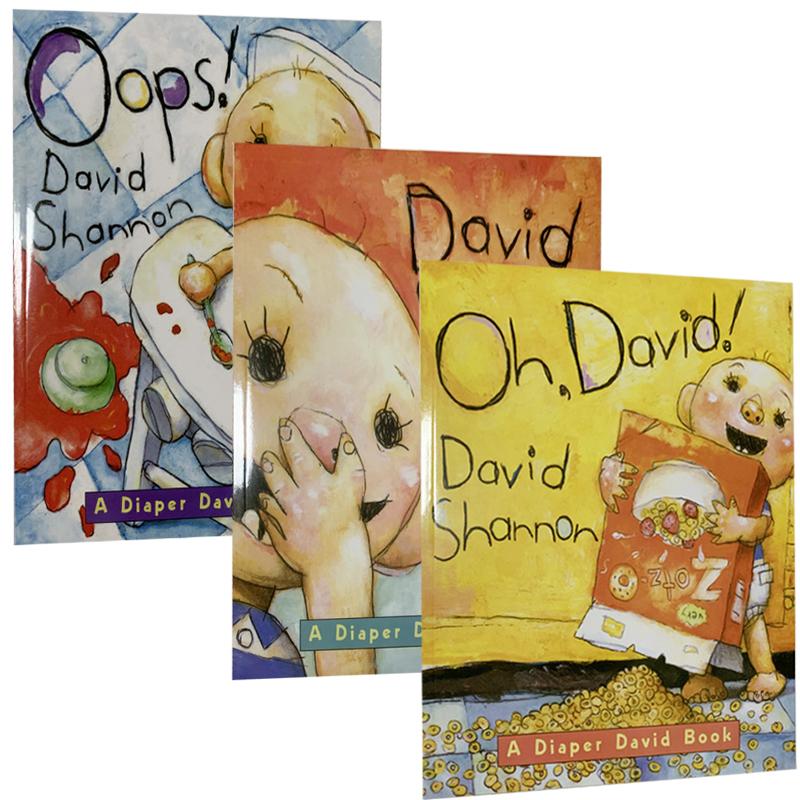 David Shannon, No David, David Gets In Trouble, David Goes To School Cognitive English Picture Books for Kids Children Story