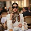 2026 New Fashion Leopard Print Silk Hairbands Scarf Women Elagant Bandana Neck Kerchief Head Bands Foulard Female Scarfs