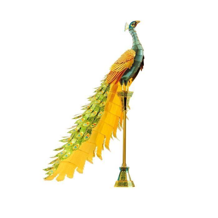 Metal Earth Fascinations, ICONX Peacock 3D Puzzle En Métal, Miniature Découpée Au Laser