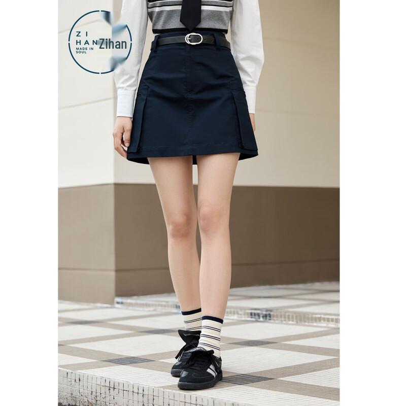 ZIHAN Women s High-Waist Utility A-Line Mini Skirt S