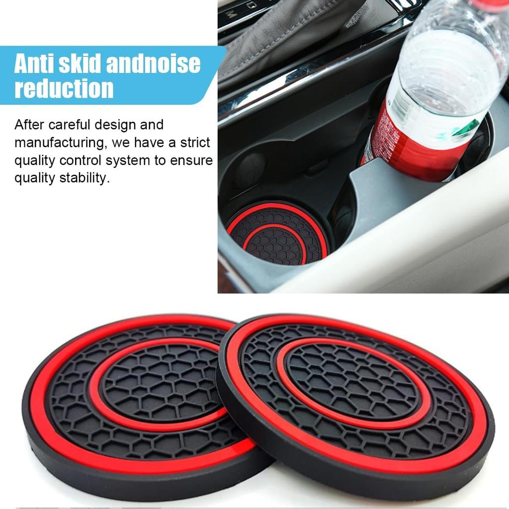2PCS Car Cup Holder Coasters, 2.75 Inch Auto Non-Slip Anti Dust Cup Mats, Console Cup Holder Insert Coaster Auto Insulated Mats, Universal Interior