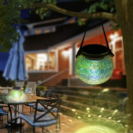 LED Solar Glass Lamp Cross-border Mason Jar Lamp Outdoor Courtyard Decoration Light Shadow Hanging Lamp Solar Lamp