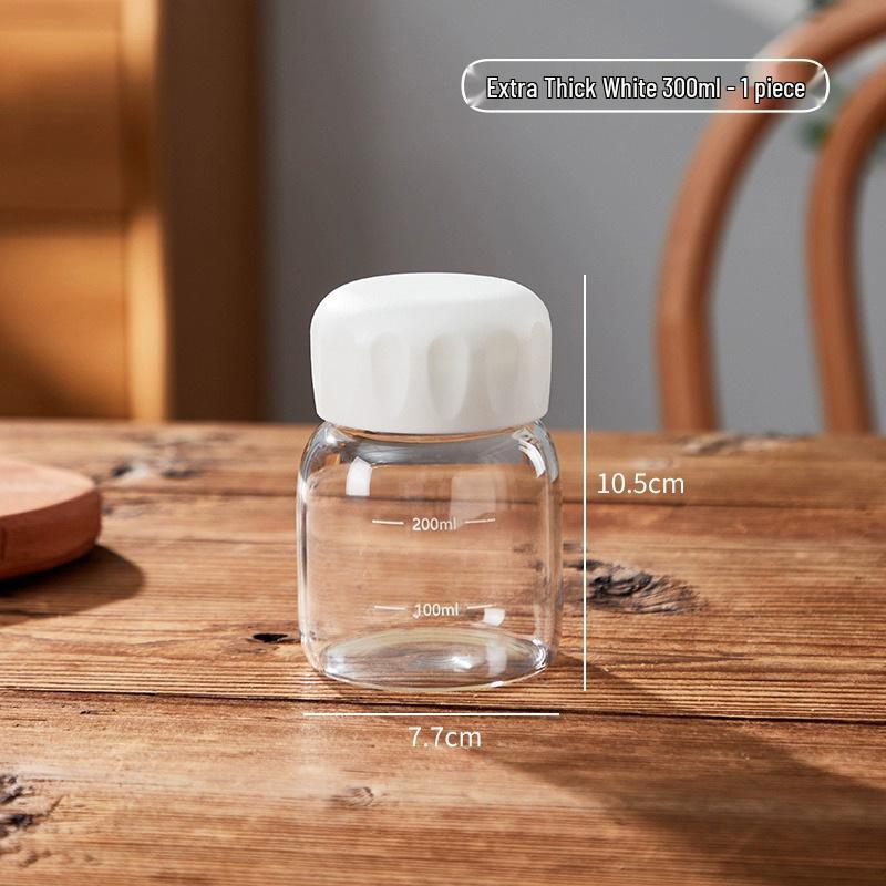 Термостойкая китайская медицинская мерная чашка, стеклянная чашка для соевого молока из боросиликатного стекла 300ml белый