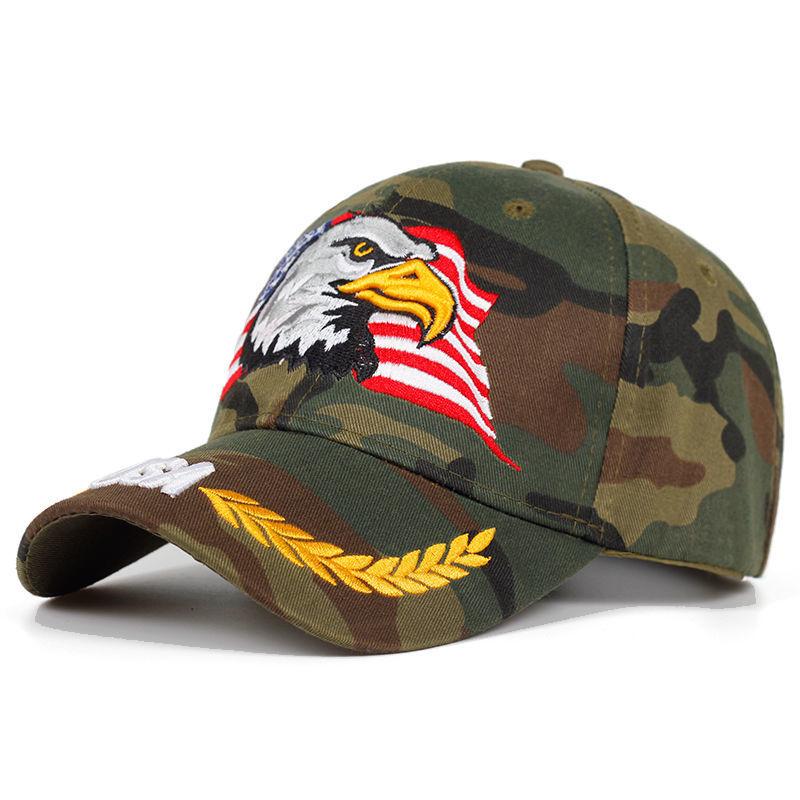 Men's and Women's American Flag Eagle Embroidery Baseball Cap - Korean Style Duckbill, Fashionable Outdoor Sunshade Hat