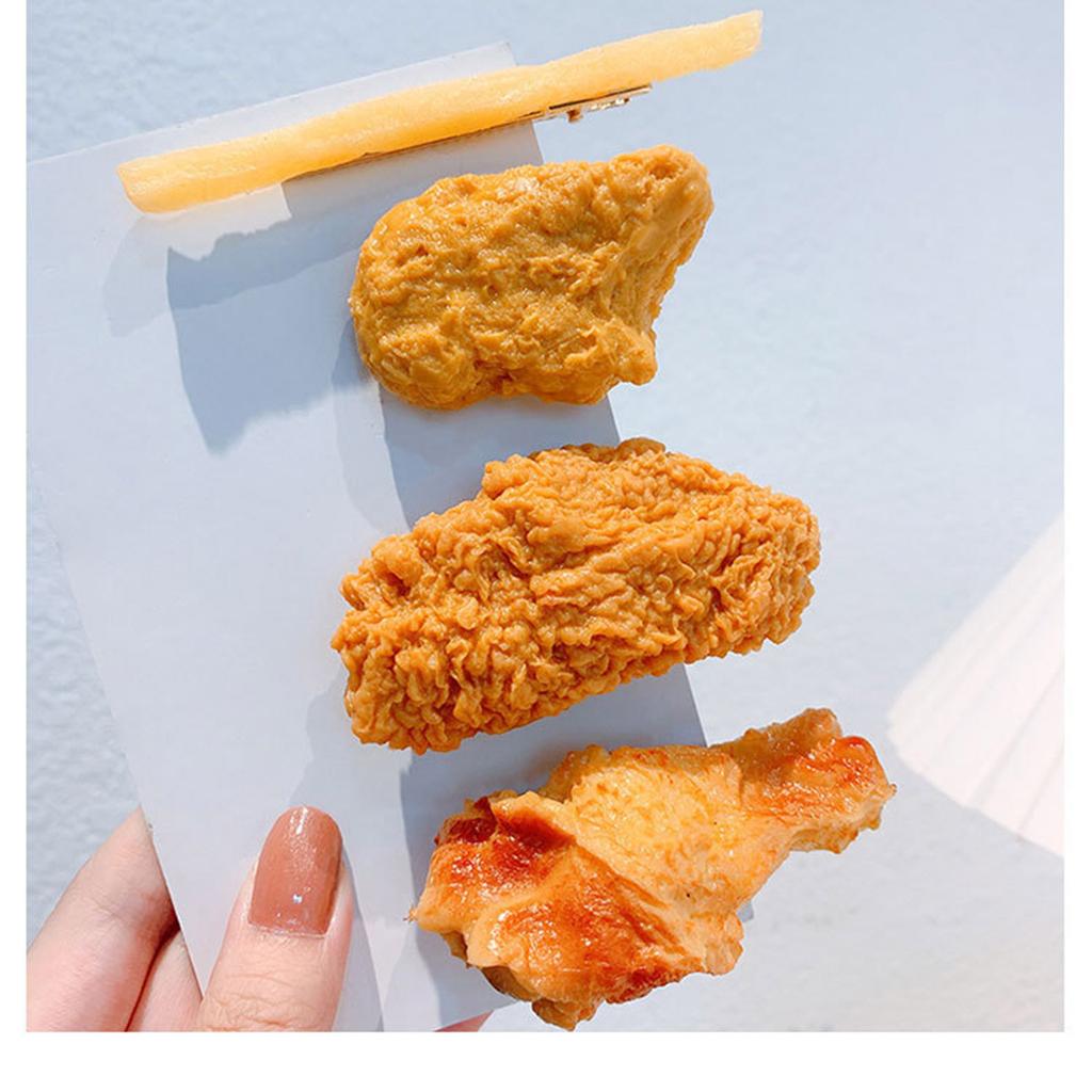 Funny Simulation Chicken Legs And Chicken -food Hairpin