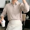 Retro Minimalist Solid Color Long Sleeved Shirt for Women In Spring Autumn Professional Polo Collar Loose Versatile Shirt Blouses & Shirts