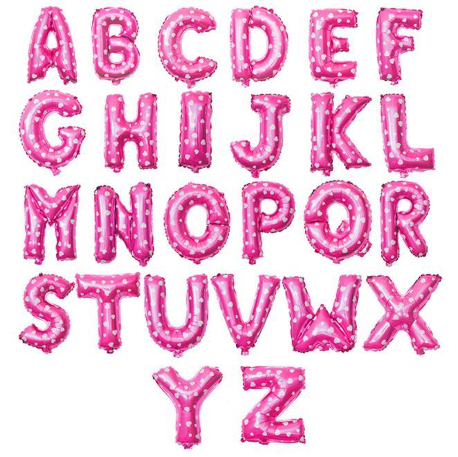 50pc 16 Inch Red Rose Gold Silver Foil Letter Alphabet Balloons Wedding Happy Birthday Party Decoration Kids Baby Shower Supplies KTY