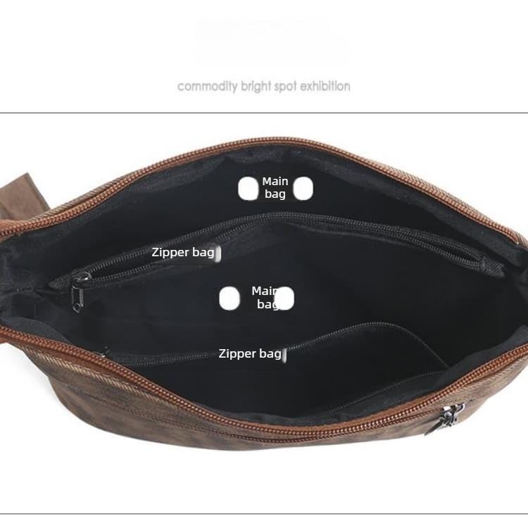 Retro and old textured soft leather messenger bag shoulder bag