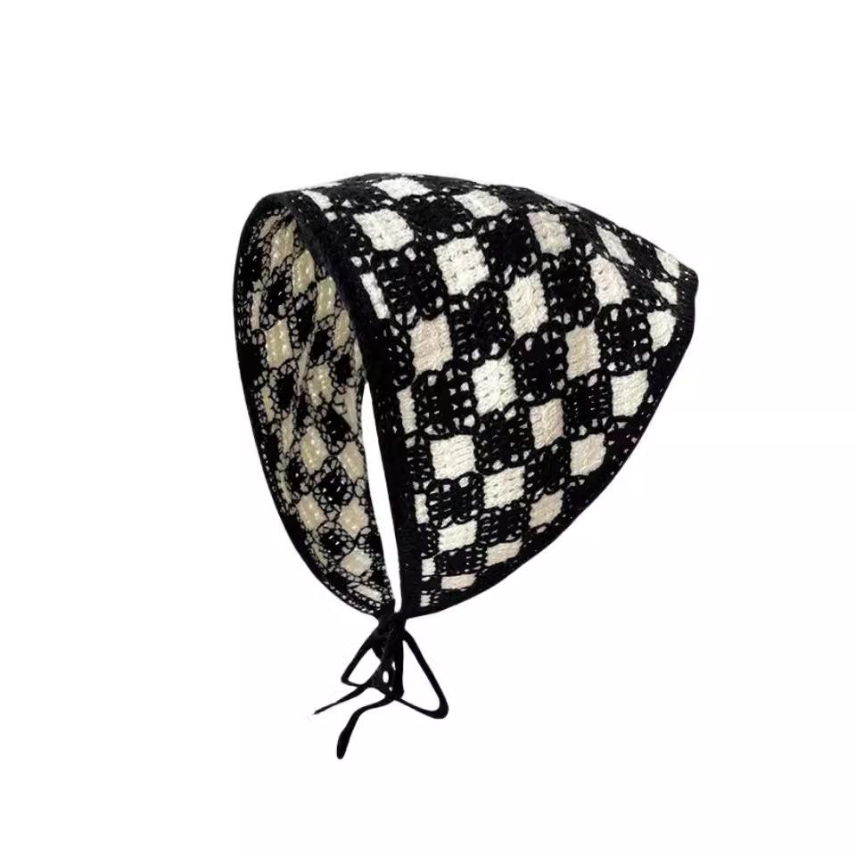 

Чжао Чжаои Вязаный треугольный платок в стиле кроше - Универсальная, модная ретро пасторальная повязка на голову для женщин и девушек