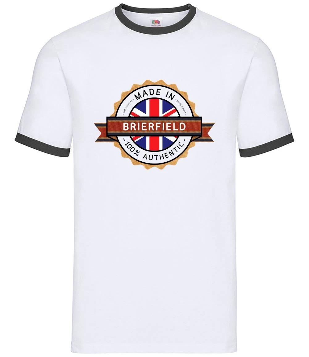 Made In BRIERFIELD - Mens Ringer - Town City Village Born Love Live XXL