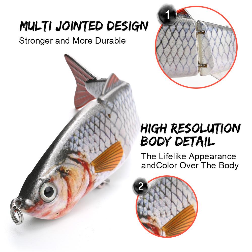 3pcs/Box 4-Segments Swimbait Sinking Wobblers Set of Lures 12cm 16g Lifelike Crankbaits Fishing Lure Artificial Bait Kit