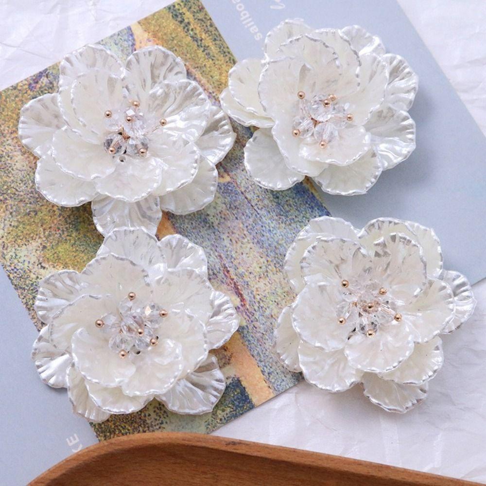 5Pcs Acrylic Garment Decoration Flower Multi-layer Design Multi-layer Flower Craft Hair Clip