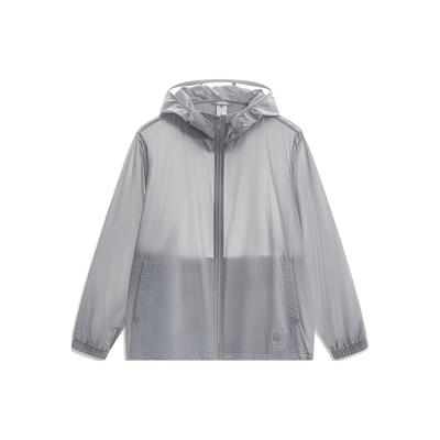 Li Ning Serie de Colores de China Sudadera con Cremallera Ultraligera Transpirable Tecnología Fresca Protección Solar UPF50+ Chaqueta Chaqueta para Hombre Azul AFDU361-5