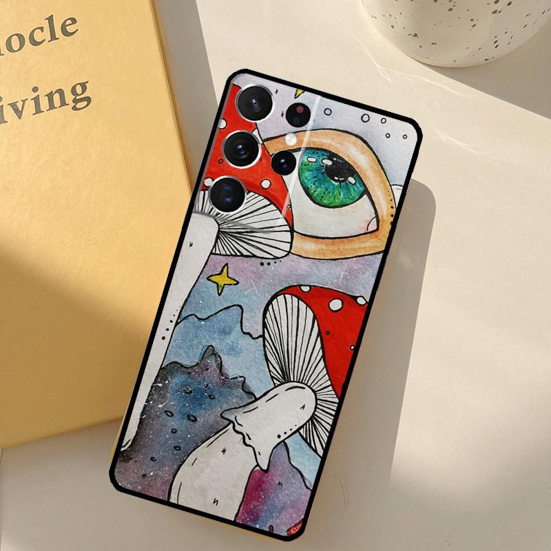 Trippy Psychedelic Mushrooms Phone Case For Samsung Galaxy S25 S20 S21 S22 S23 S24 Ultra S9 S10 Plus S24 FE Cover Shell