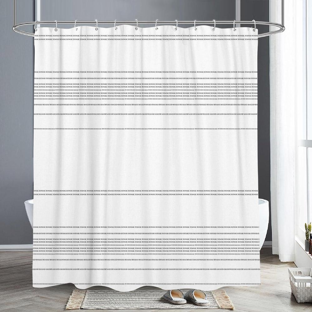 

Абстрактні Геометричні Лінії Шторка для Душу Принт Літер Чорно-Біла Шторка для Душу Прості Скандинавські Штори для Ванної Кімнати Декор для Ванної 90x180cm