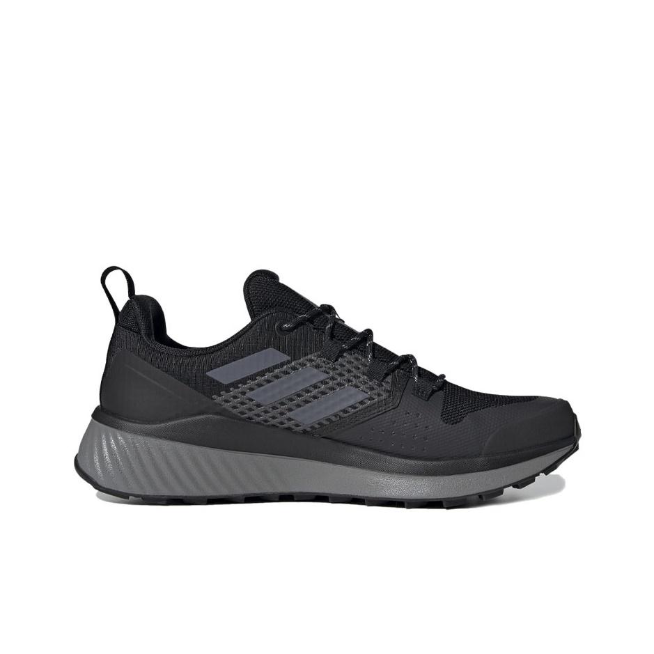 adidas Terrex Folgian Hiker Pantofi de alergare cu șireturi, rezistenți la alunecare, durabili, ușori, cu talpă joasă, Bărbați Adidași Negru Gri EF0404
