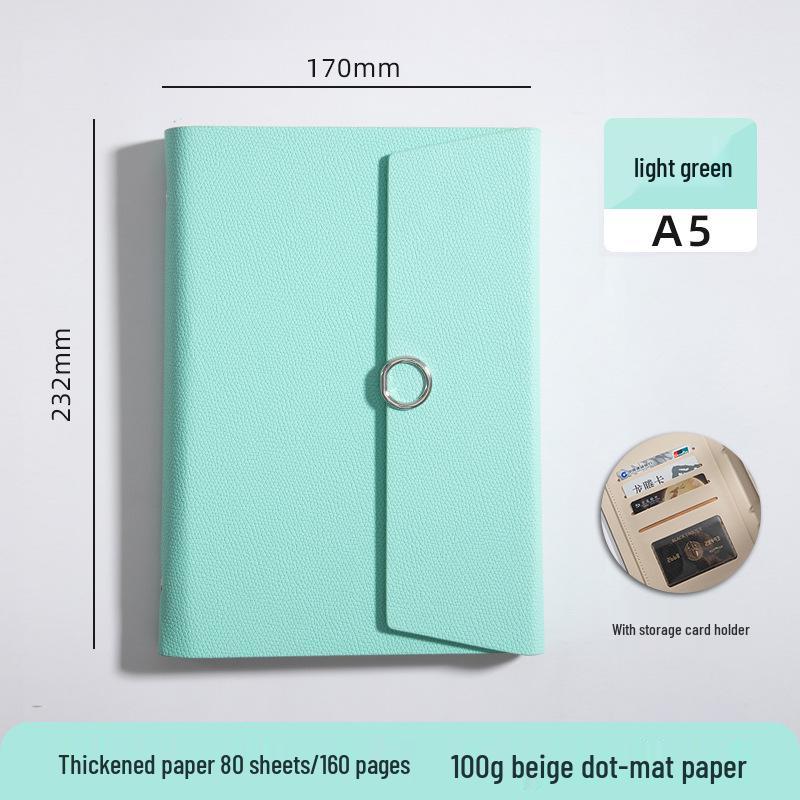 A5 Three-fold Loose-leaf Notebook with Card Slot and Receipt Holder for Office Meetings