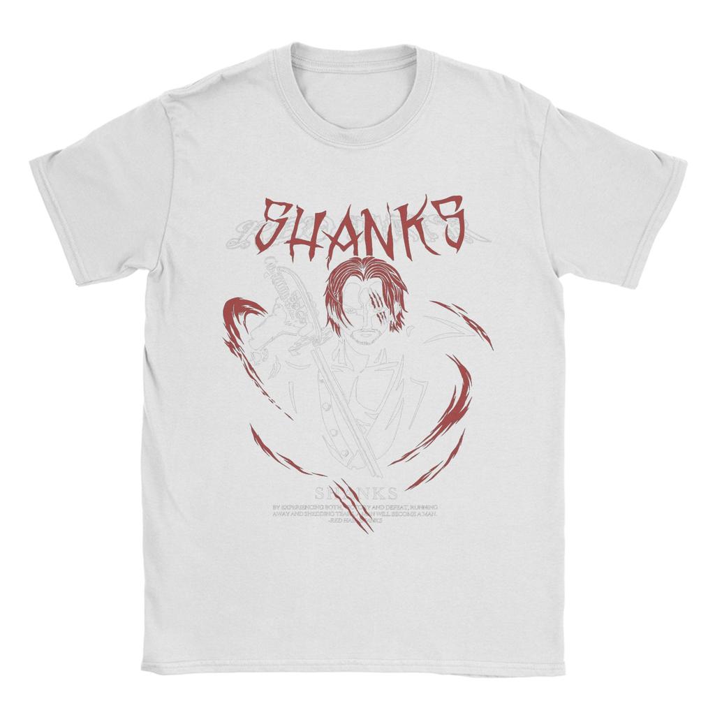 Men T-Shirt Red Legend  One-Armed Warrior Shanks Anime Unique Cotton Tee Shirt Short Sleeve  T Shirt Crewneck Clothes Gift Idea