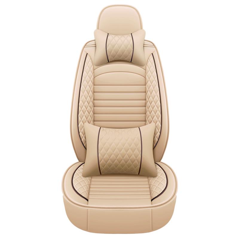 Universal Leather Car Seat Cushion - Five-Seater, Four Seasons, Full Coverage, Comfortable Style.
