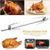 Stainless Steel Air Fryer Fork Roast Chicken Skewer Fish Meat Grilled Rack Rotation Roaster Forks BBQ Tools Oven Accessories