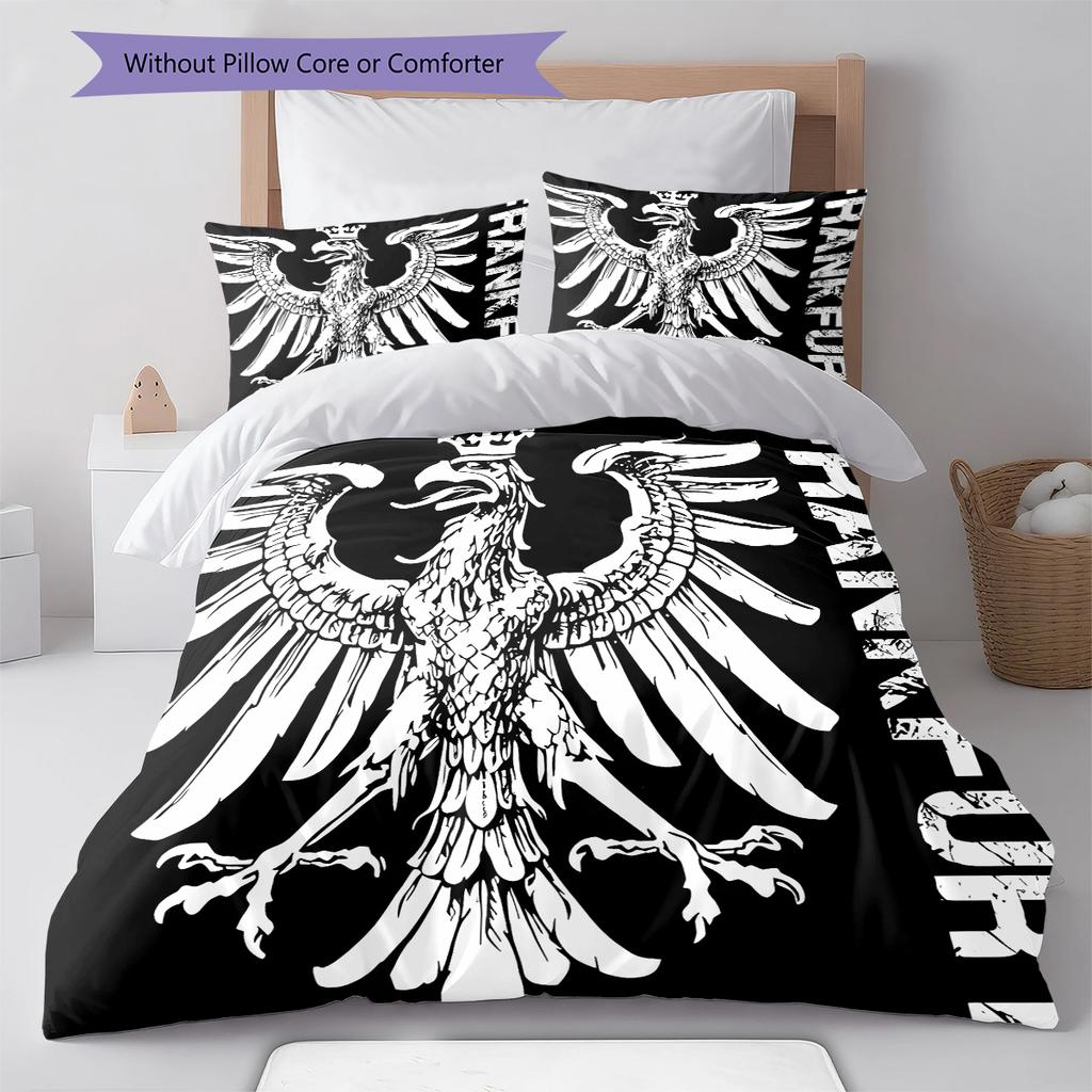 Frankfurt Football Pattern Bedding,Quilt Set Quilt Cover Pillowcase Home Birthday Gift (1 * Duvet Cover + 2 * Pillowcase, Without Core)