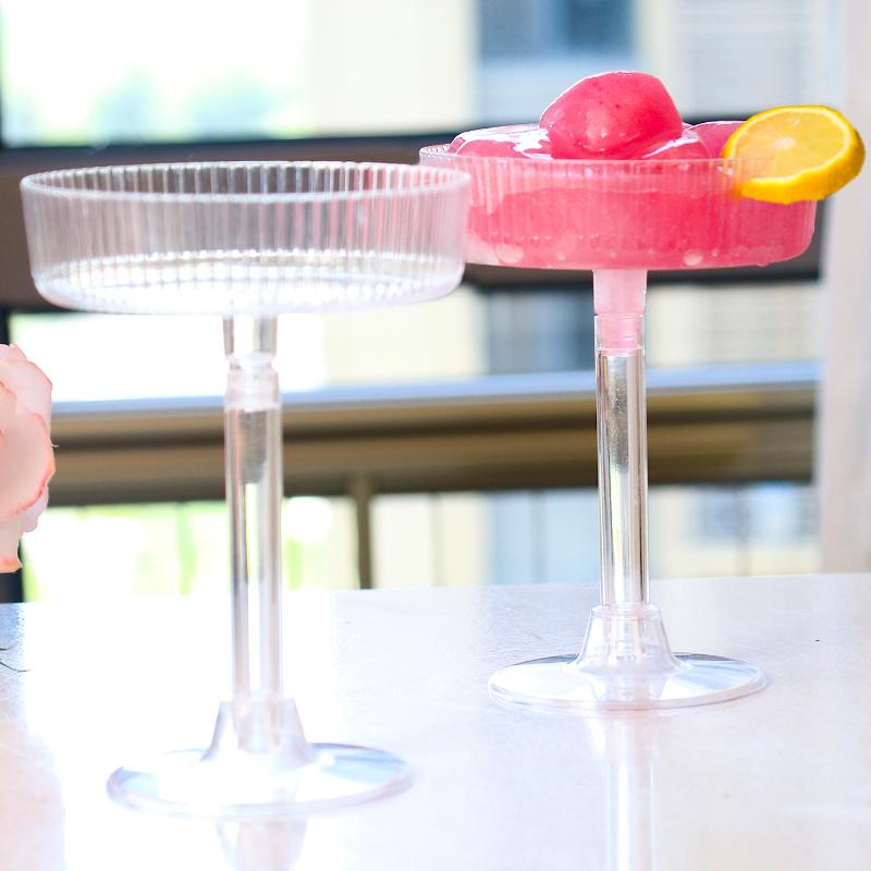 10Pcs Plastic Martini Glasses Disposable Transparent Champagne Glass Detachable Champagne Tower Dessert Cup For Wedding Party