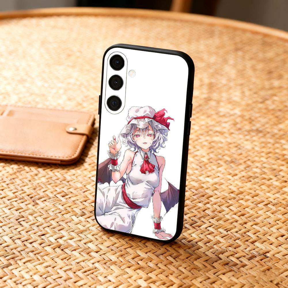 Cute TouHou Project Flandre Phone Case For Samsung  A73,72,71,A52,51,40,41,A22,A32,31,A13, Soft Black Shell