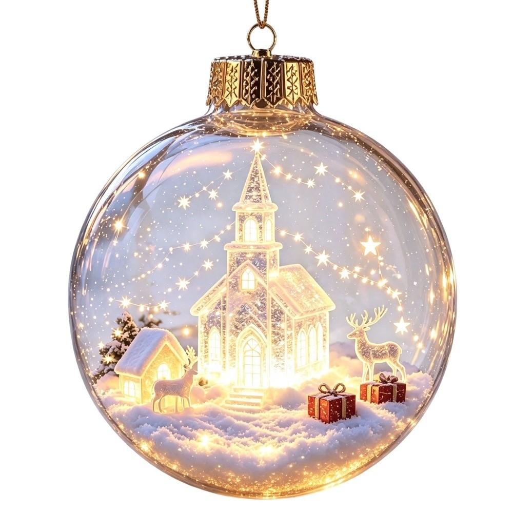 Pre-Lit Christmas Ball Charm Battery Operated Party Ornament NEW Xmas Tree Pendants Indoor Decor