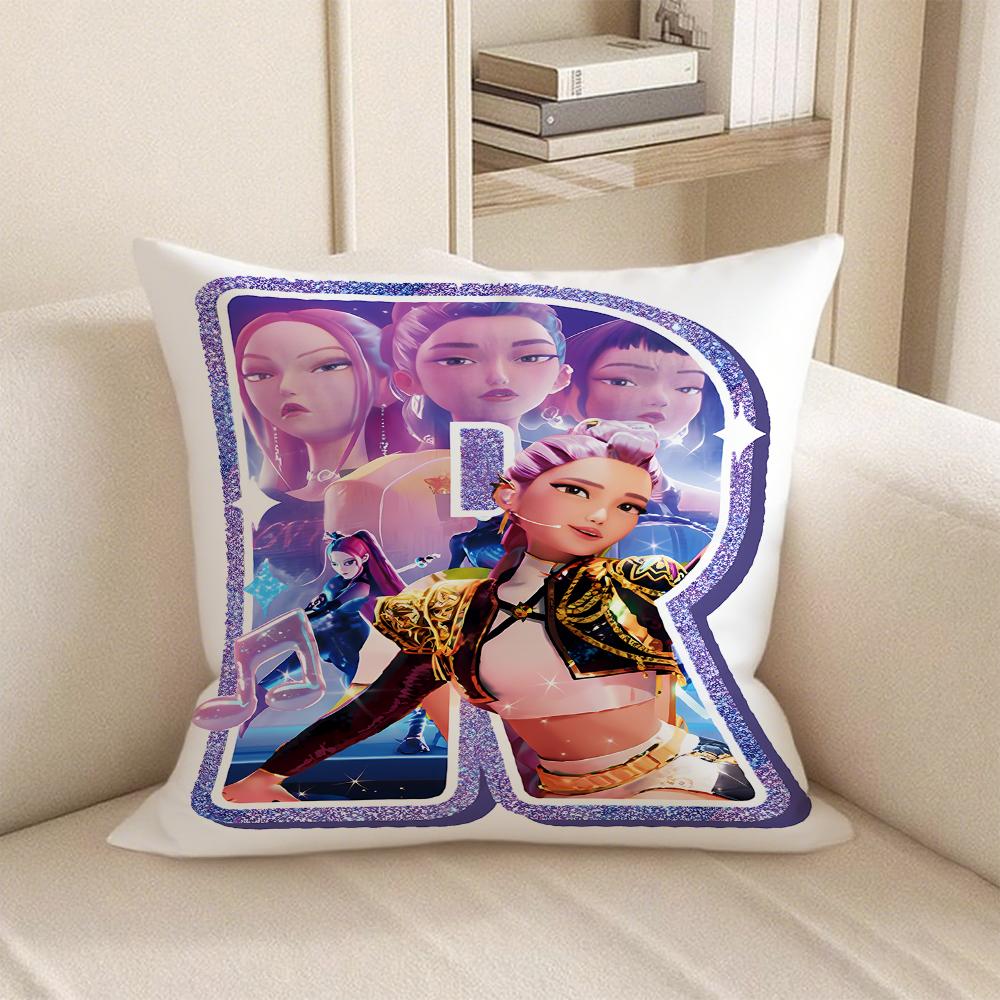 KPop Demon Hunters anime Style 26 letters popular Character Pillowcase fashion Home Decoration Items