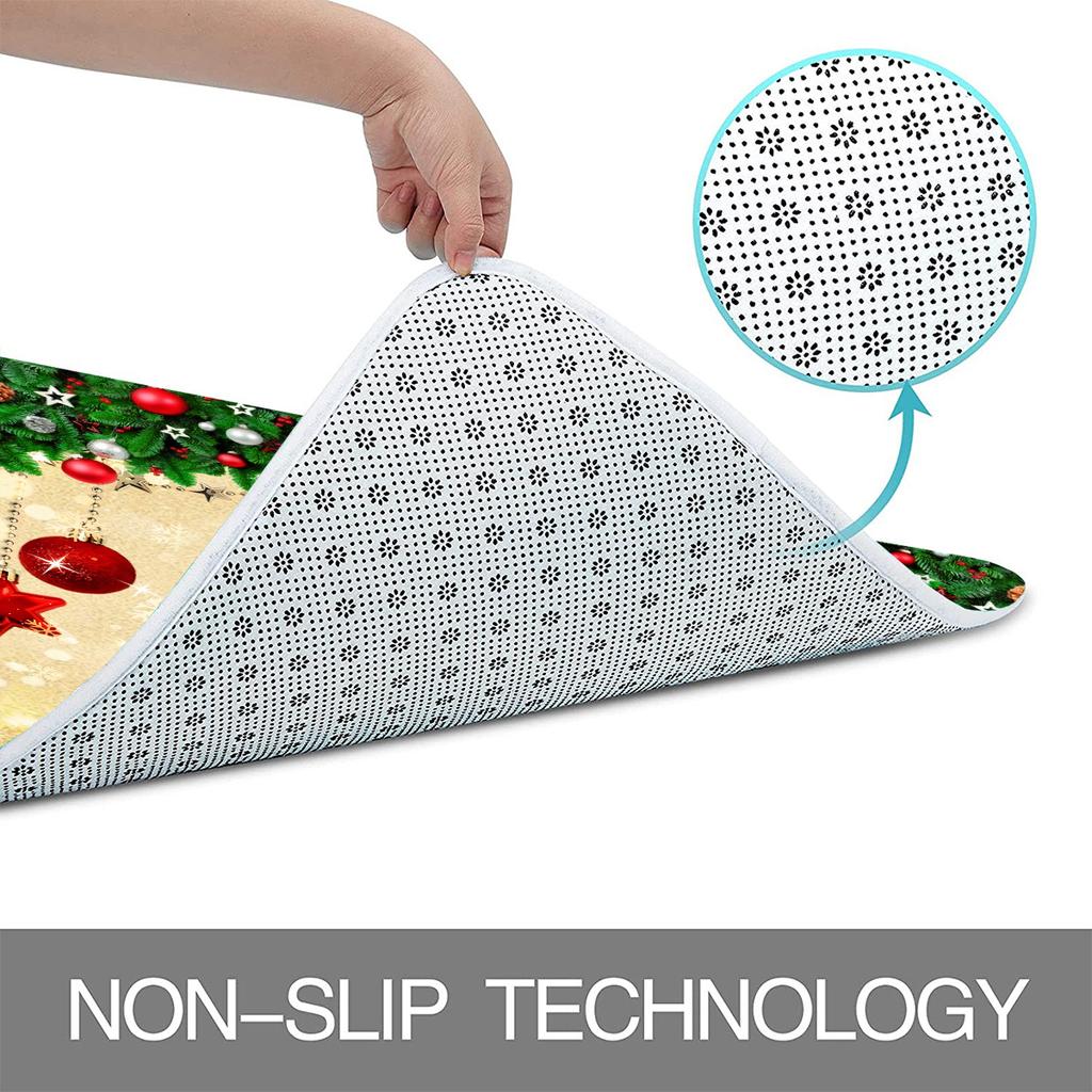 4-teiliges Weihnachtsbaum-Duschvorhang-Set, wasserdichtes Vorhang-Set mit 12 Haken, Badezimmerteppich, Toiletten-U-förmige Matte, Toilettendeckel-Abdeckungspolster