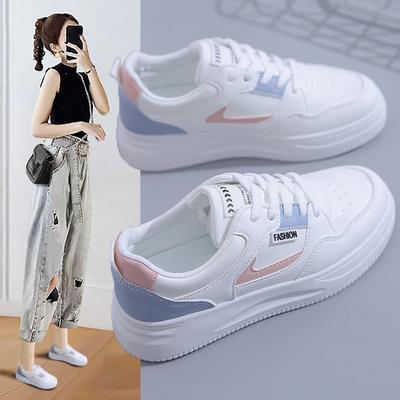 New Women's Casual Shoes Stitching Tied White Shoes Female Students Casual Breathable Sneaker
