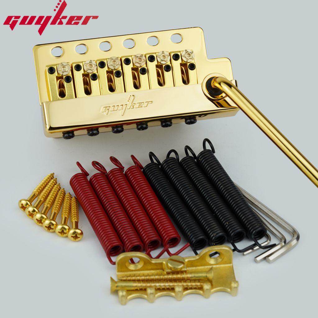 Guyker Gitaar Tremolo Brug Snaarafstand 10,8 mm Gitaarbrug Vergrendelbare Roestvrij Staal Snaarzadel Met Messing Blok