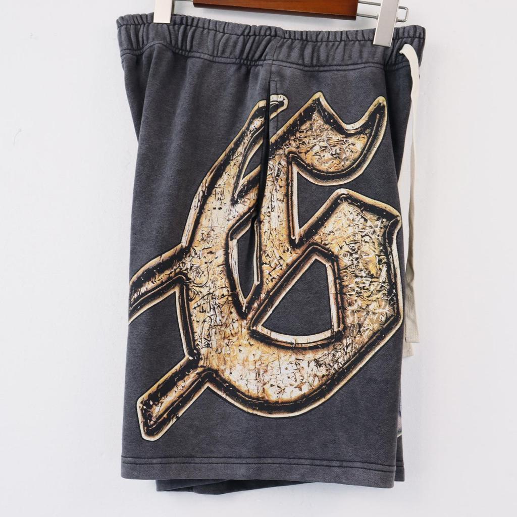Retro American Tide Hip Hop Washed Terry Shorts