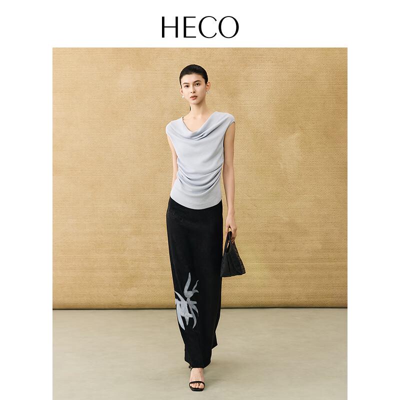 Heco Новая длинная юбка с разрезом из жаккарда в китайском стиле 2025 M